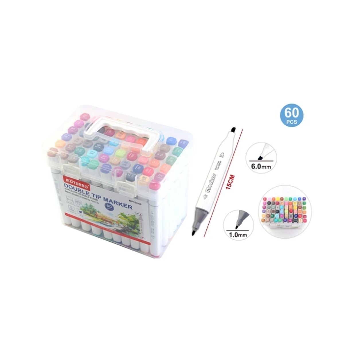 GENERICO - Marcadores De Colores + Caja 60 Pcs