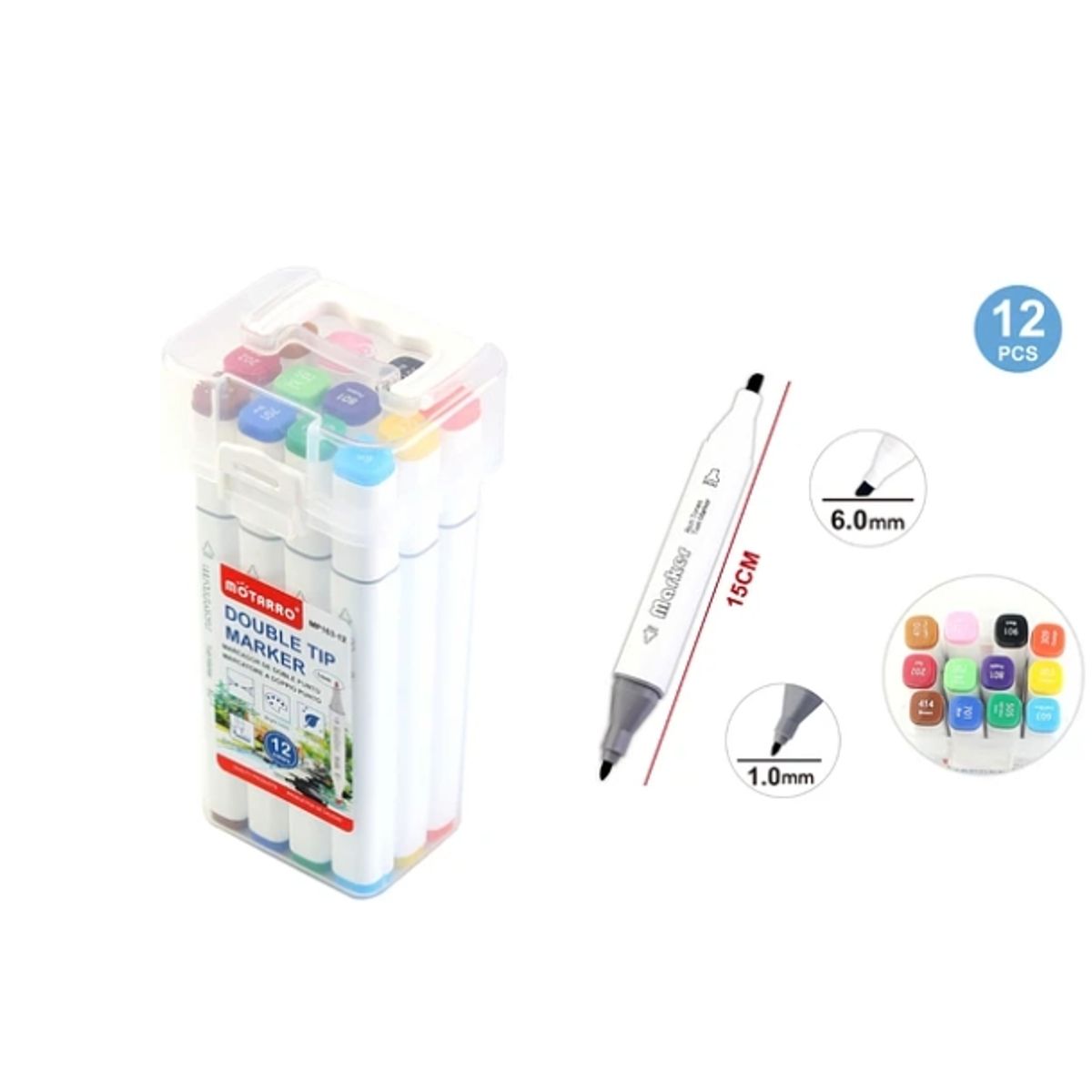 GENERICO - Marcadores De Colores + Caja 12 Pcs