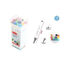 GENERICO - Marcadores De Colores + Caja 12 Pcs