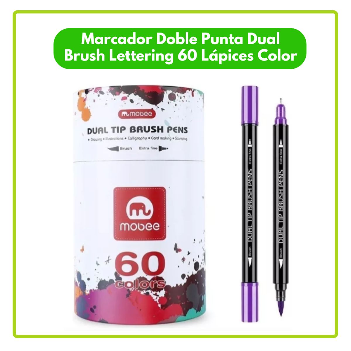 GENERICO - Marcador Doble Punta 60 Lápices Color OB8