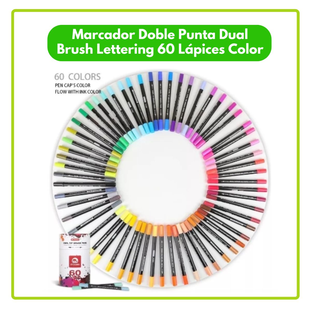 GENERICO - Marcador Doble Punta 60 Lápices Color OB8