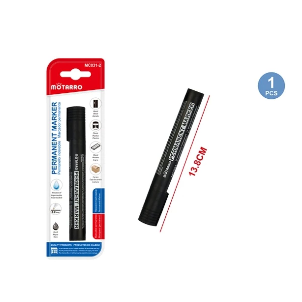 GENERICO - Plumón Permanente Negro 3.0 mm Set 3