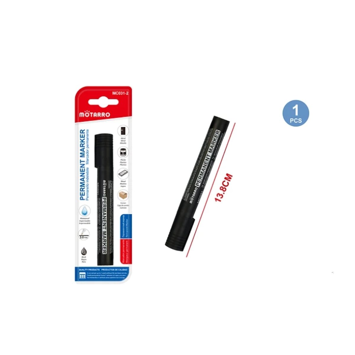 GENERICO - Plumón Permanente Negro 3.0 mm Set 3