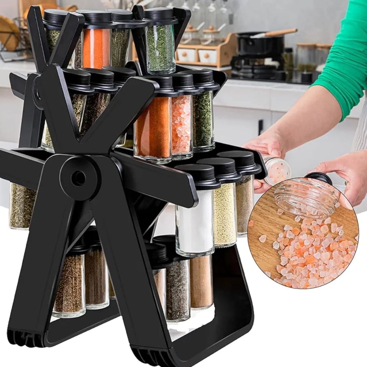 GENERICO - Especiero Giratorio 360 Para Cocina 18 Frascos