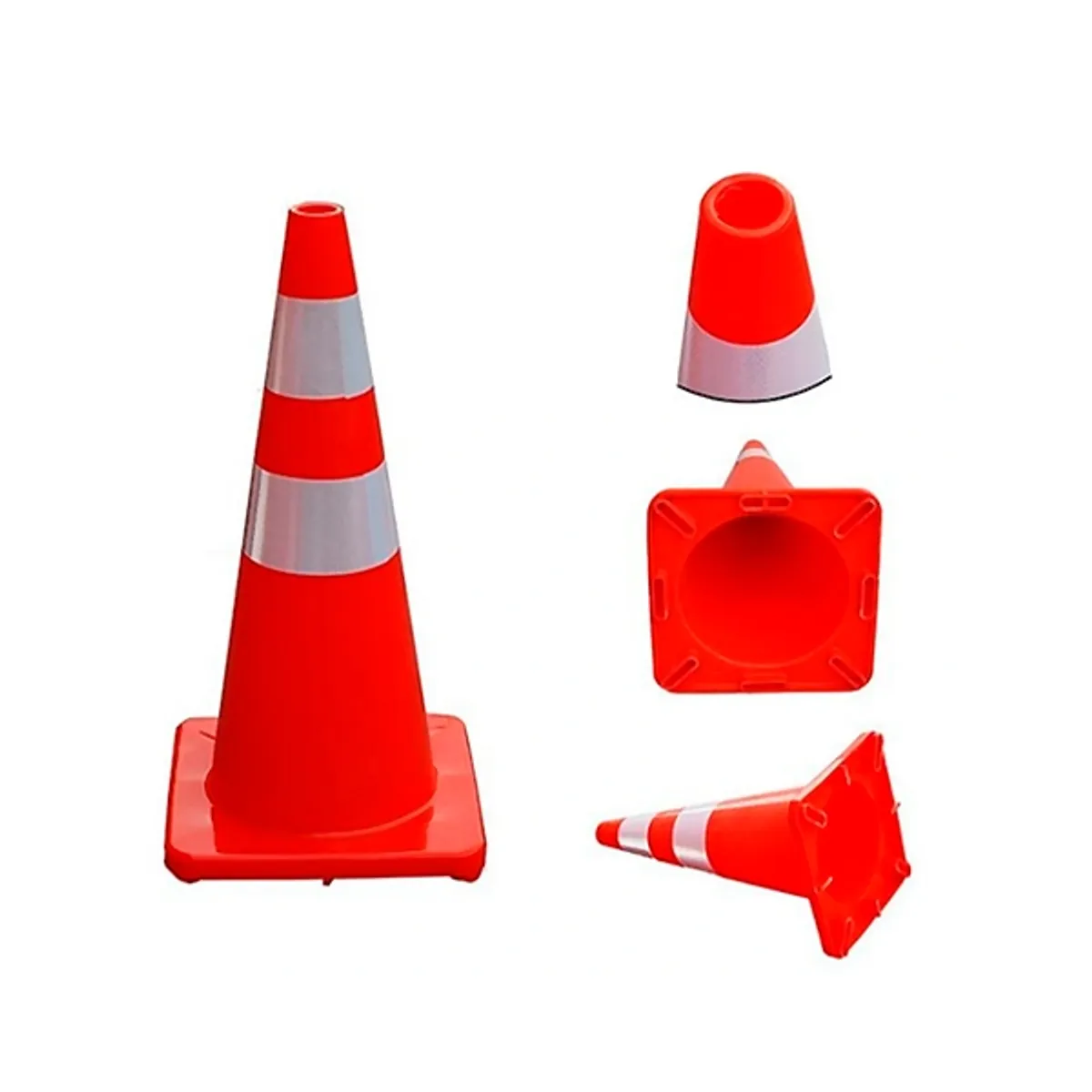 GENERICO - Cono Trafico Y Seguridad 70 Cm 2 Cintas Reflectante 1.8 Kg