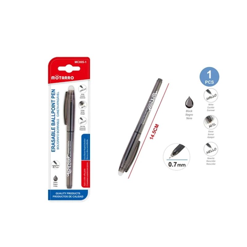 GENERICO - Bolígrafo Borrable Negro 0,7 mm 1 Pc Set 3