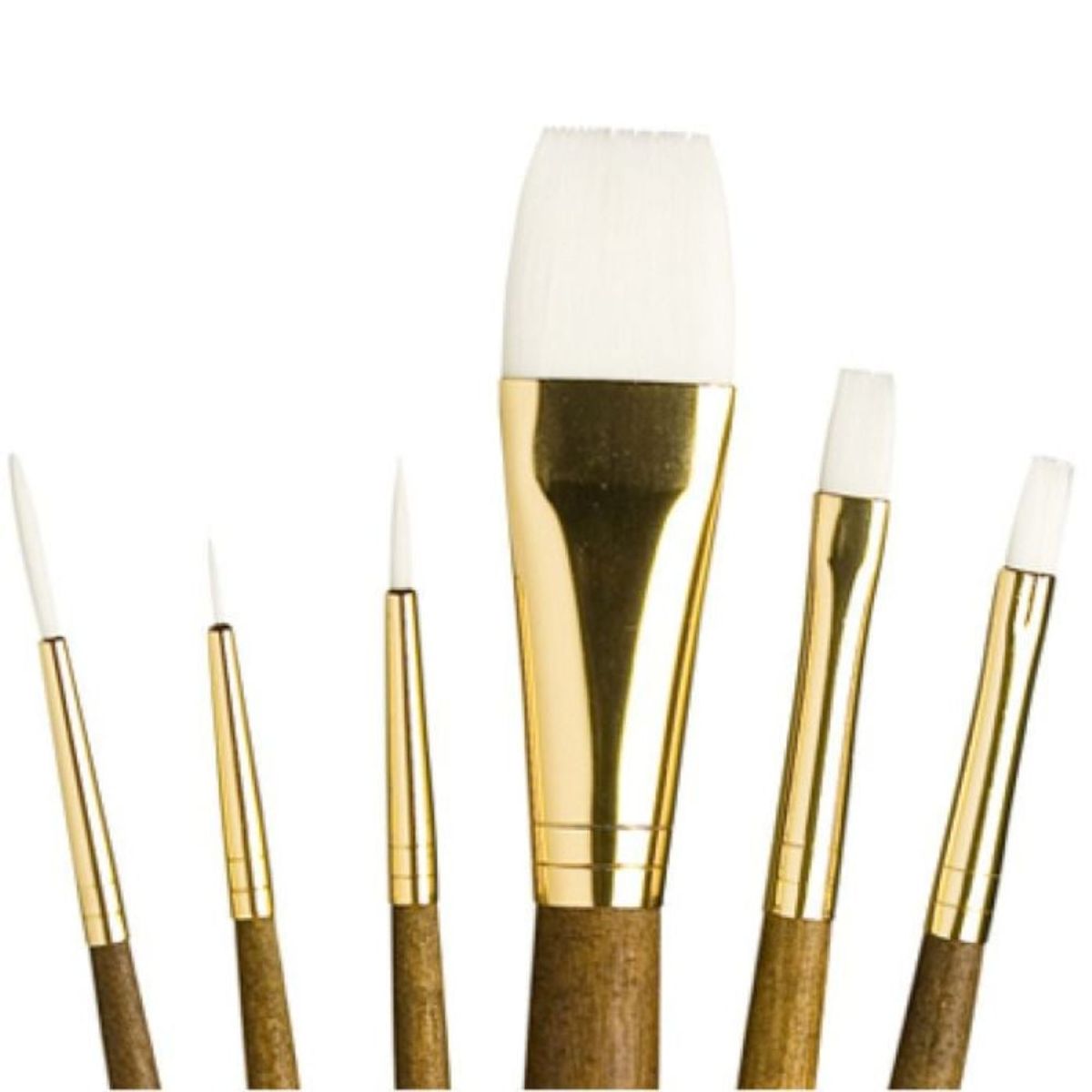 PRINCETON - Set 6 Pinceles Princeton Mango Corto Pelo Taklon Blanco