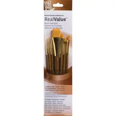 PRINCETON - Set 7 Pinceles Mango Corto Pelo Taklon Dorado