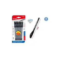 GENERICO - Boligrafo Liso Negro 6 Piezas
