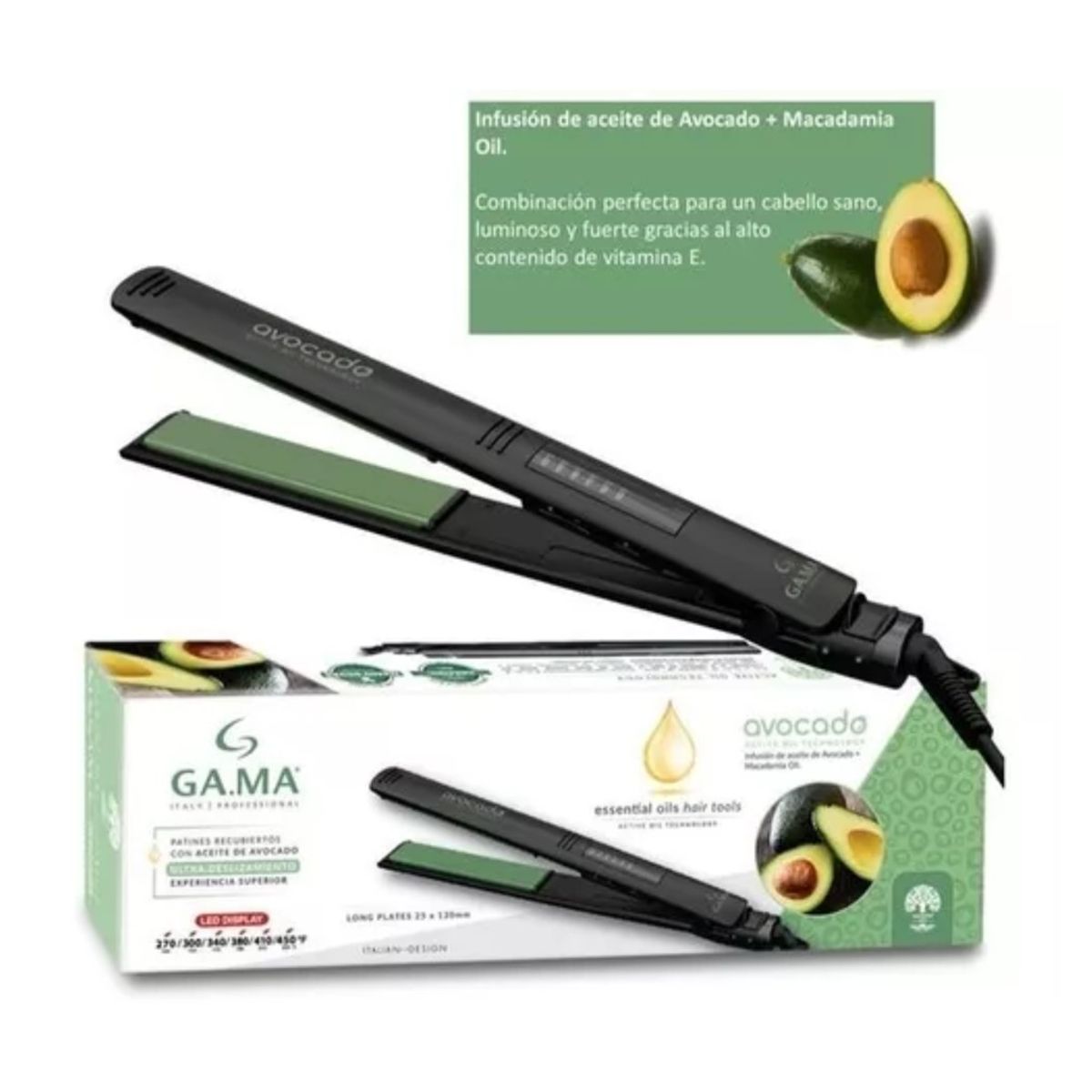 GAMA - ALISADOR DE PELO GAMA AVOCADO LED DIGITAL