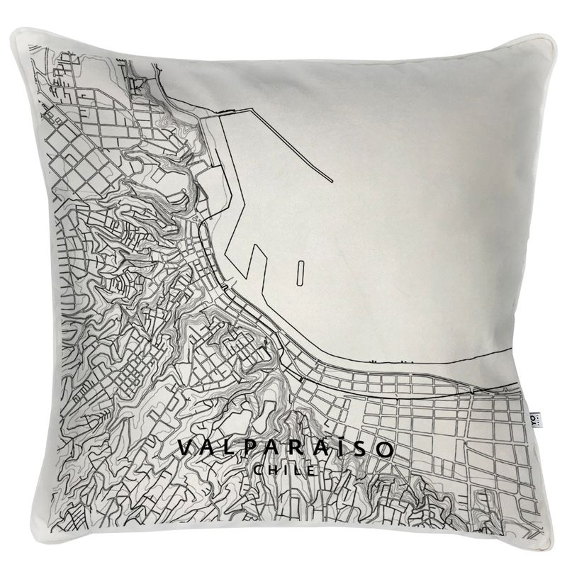TUYO PRINT - Cojín Mapa Valpariso - 60x60 cm - Tuyo Print