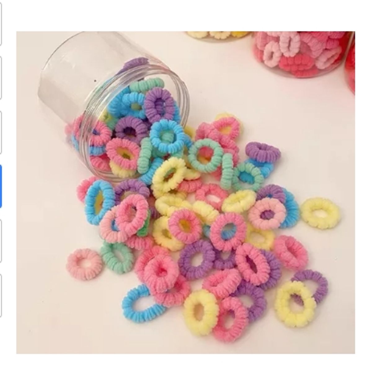 GENERICO - Pack 100 Colets Goma Elástica NEGRA Y COLORES