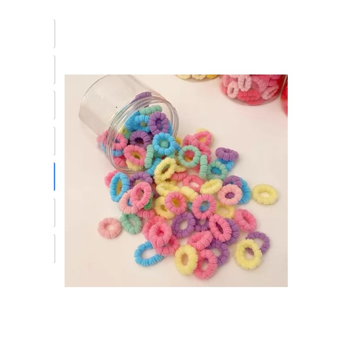 GENERICO - Pack 100 Colets Goma Elástica NEGRA Y COLORES