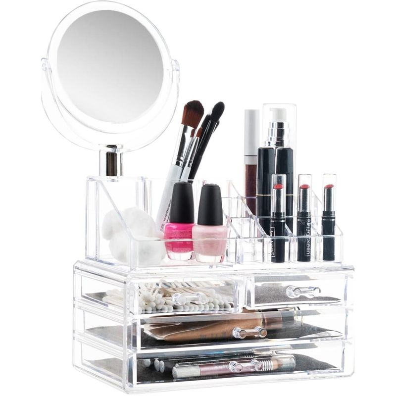 GENERICO - Organizador De Maquillaje Con Espejo Cosmetiquero