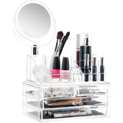 GENERICO - Organizador De Maquillaje Con Espejo Cosmetiquero