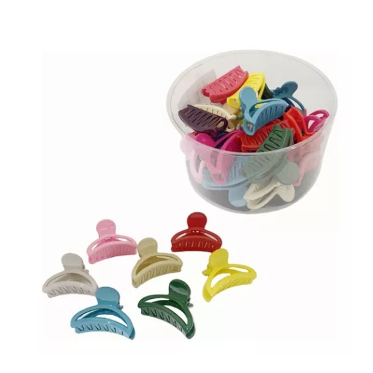 GENERICO - Caja X 24 Pinches Tiburon Pequeños Para Cabello Colores