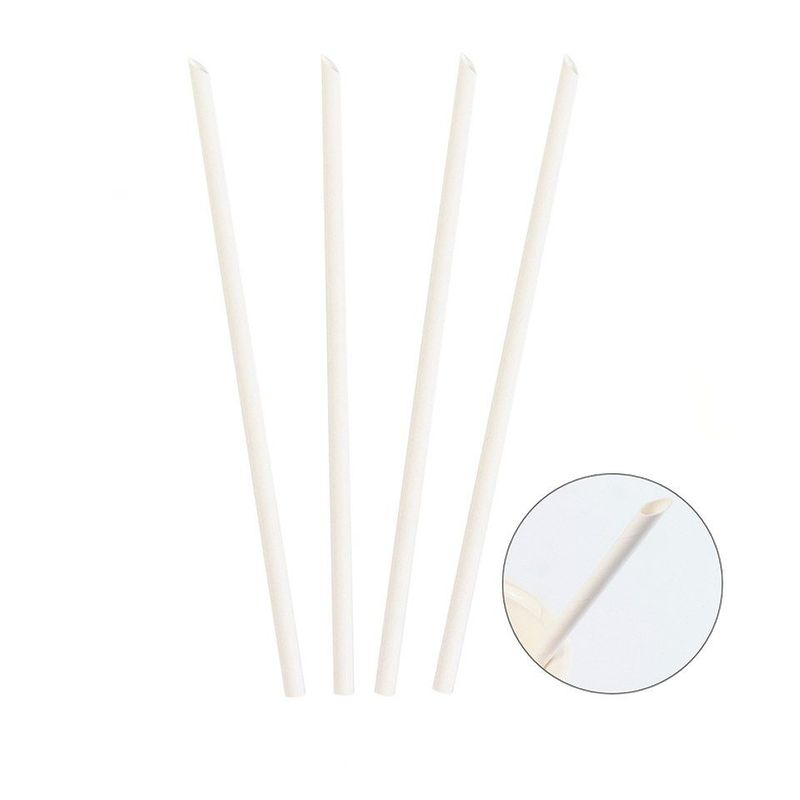 GENERICO - Bombillas De Papel Blanco 6x197mm 100pcs
