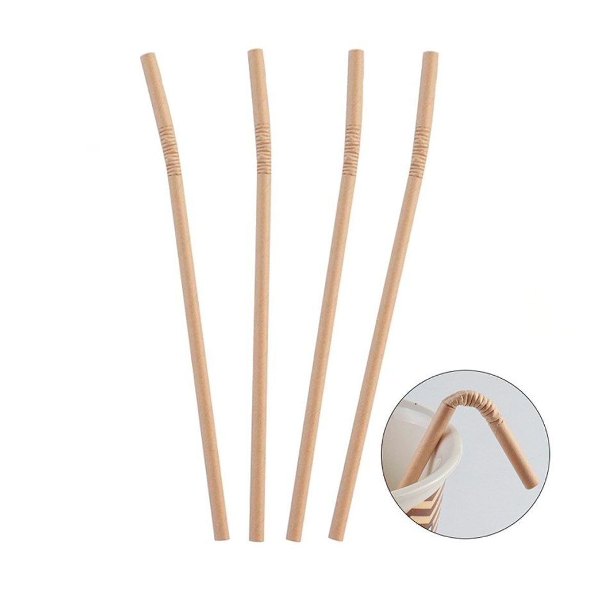 GENERICO - Bombillas Papel Color Cafe 6x197mm 100pcs