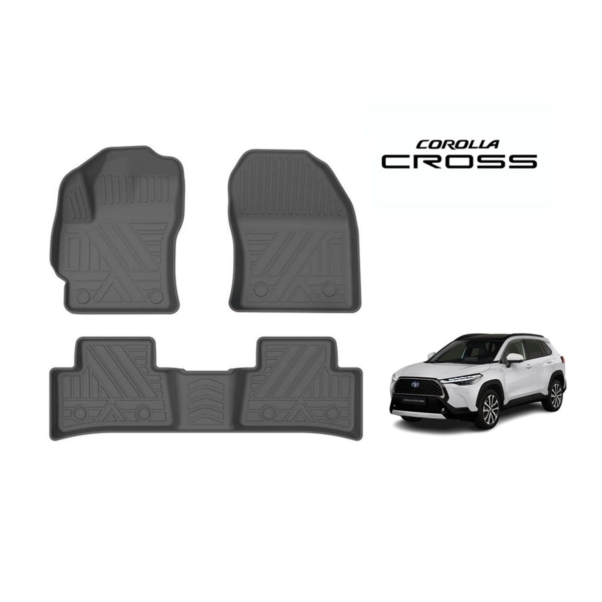 GENERICO - Set Cubre Pisos calce Perfecto Corolla Cross 3Piezas