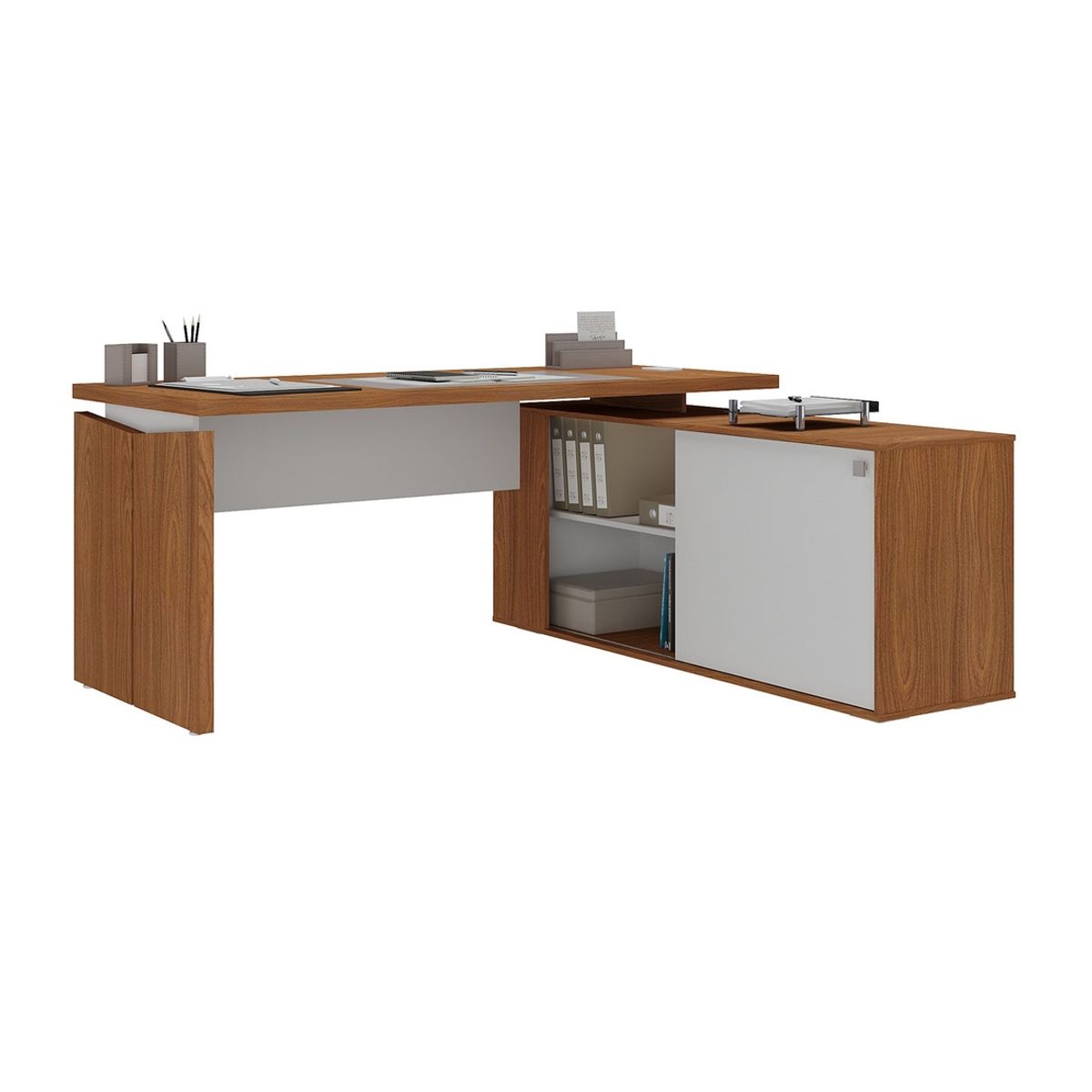 RODLER - Escritorio Profesional Blanco con Café RODLER