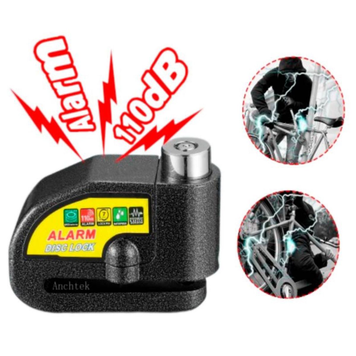 GENERICO - CANDADO MOTO BICI CON ALARMA