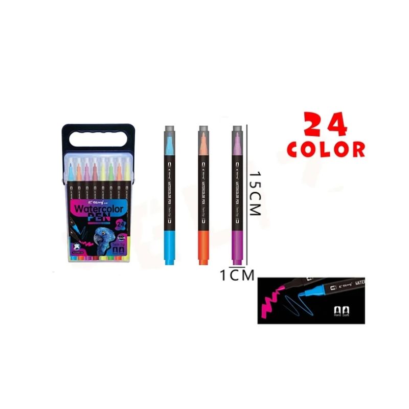 GENERICO - Marcadores De Colores Doble Punta 115Cm 24Pcs