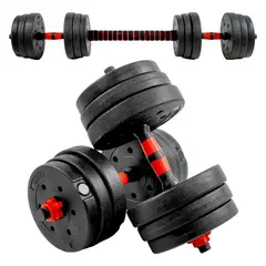 CENTURFIT - Set Mancuernas Ajustables 20k 12 Pesas Barra Recta