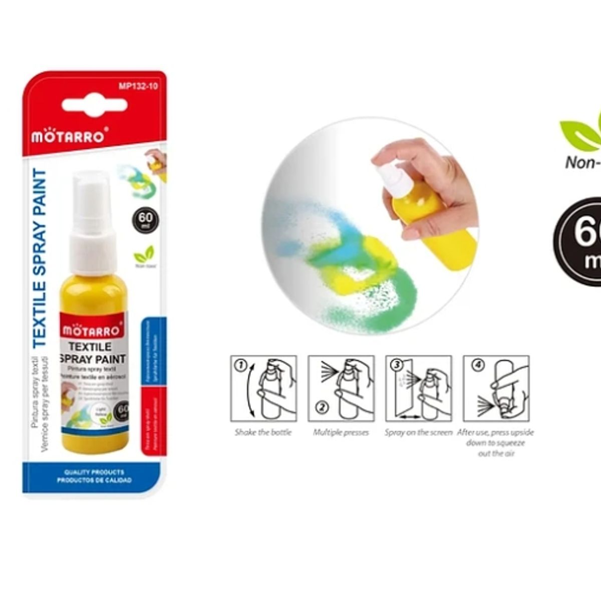 GENERICO - Pintura Textil En Spray Color Amarillo Oscuro 60 ML