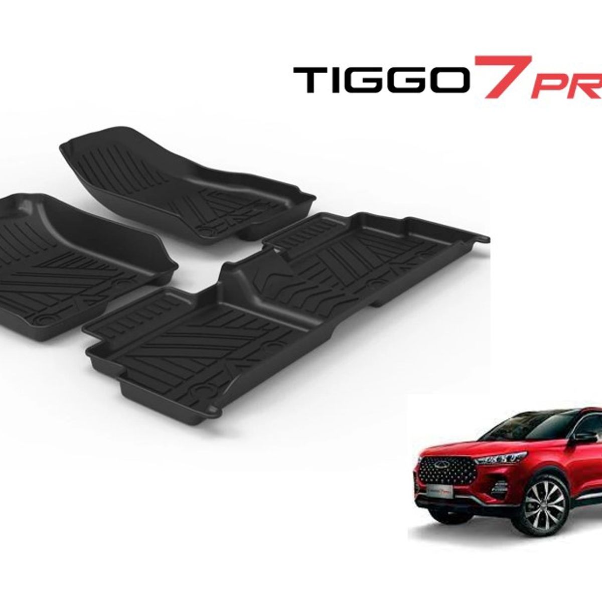 GENERICO - Set Cubre Pisos Calce Perfecto Tiggo 7 Pro - 3 Piezas