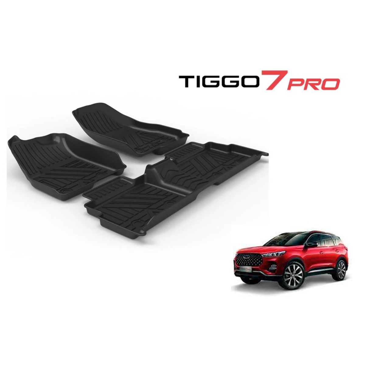 GENERICO - Set Cubre Pisos Calce Perfecto Tiggo 7 Pro - 3 Piezas