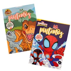 VERTICE - Pack libros Pintemos Marvel Spidey y Dinosaurios Jurassic World