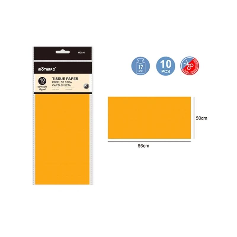 GENERICO - Papel De Seda Amarillo Mostaza 10 Pcs Papeleria