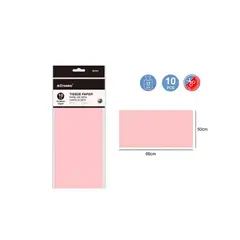 GENERICO - Papel De Seda Rosado Claro 10 Pcs Papeleria
