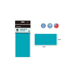 GENERICO - Papel De Seda Azul Turquesa 10 Pcs Papeleria