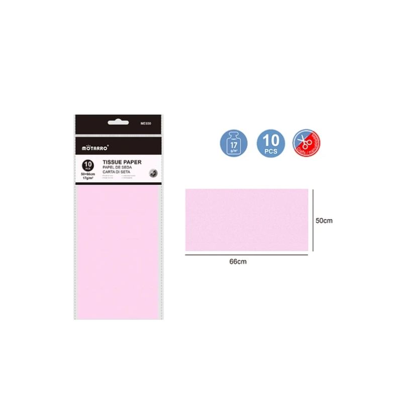 GENERICO - Papel De Seda Rosa Claro 10 Pcs Papeleria