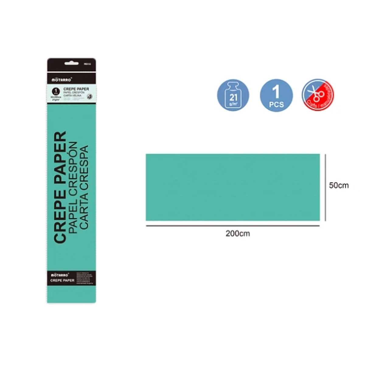 GENERICO - Papel Crepe Pasto Verde 21G Papeleria