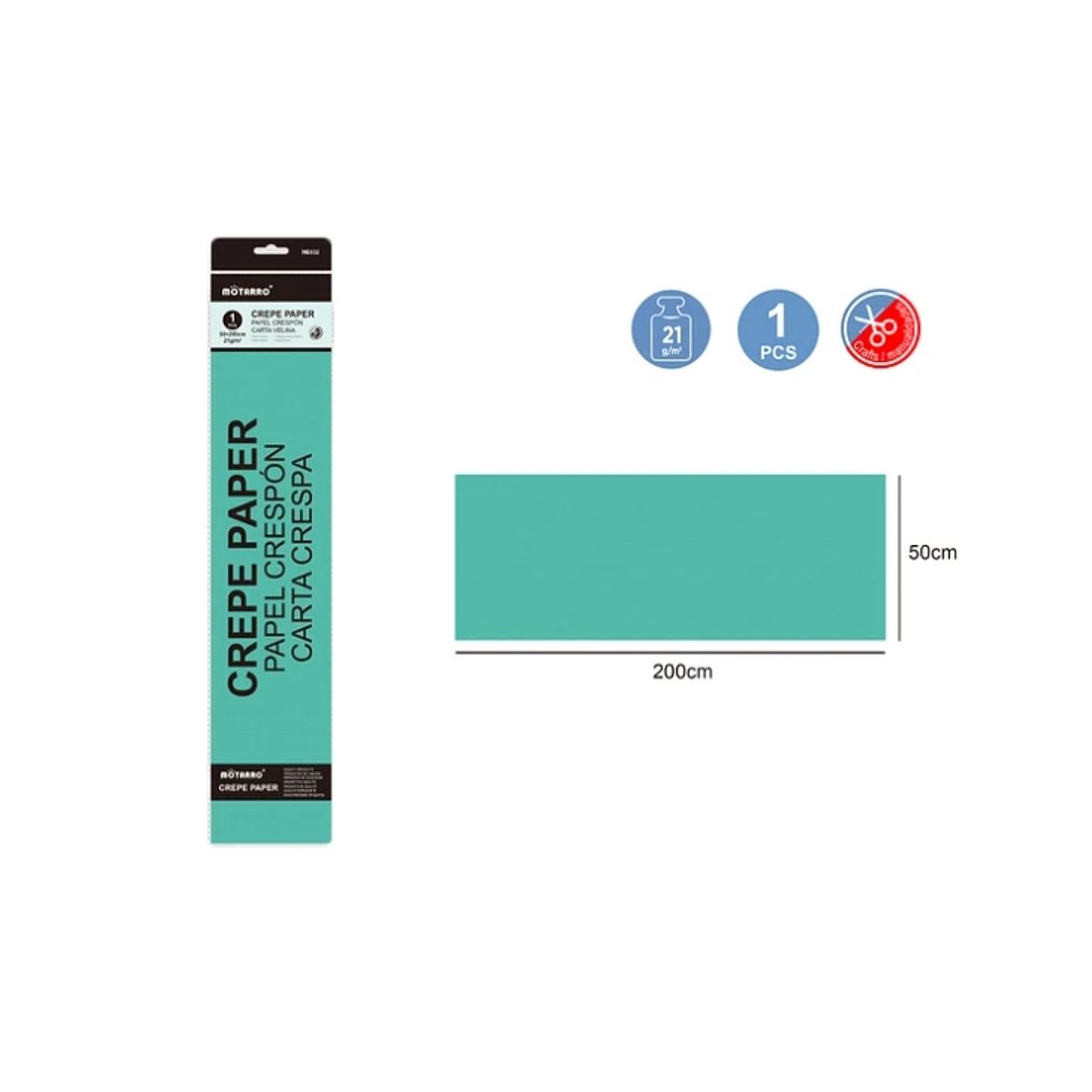 GENERICO - Papel Crepe Pasto Verde 21G Papeleria