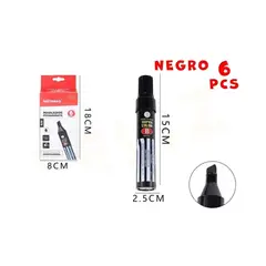 GENERICO - Plumón Permanente Pack 6 Unidades Negro