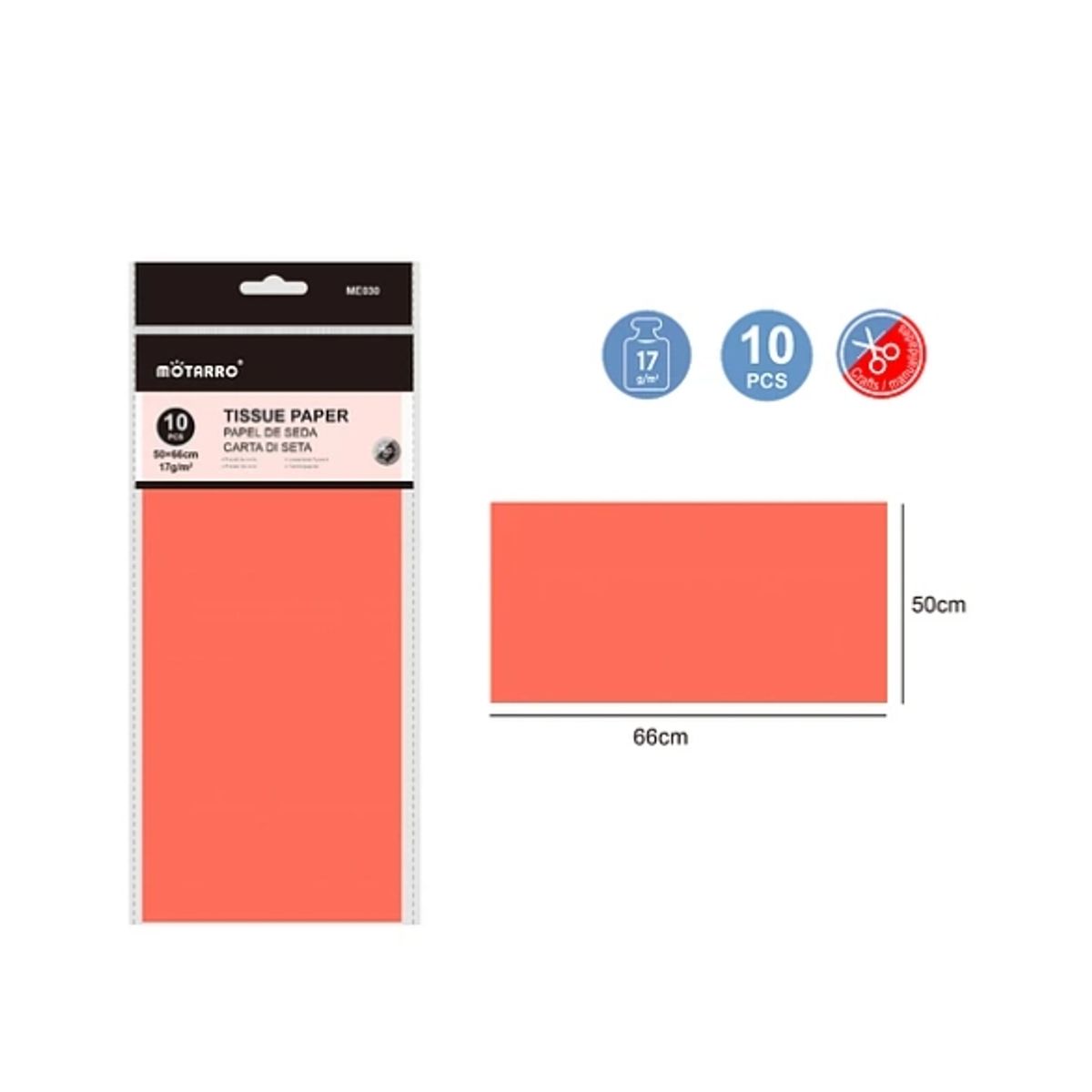 GENERICO - Papel De Seda Sandía 10 Pcs Papeleria