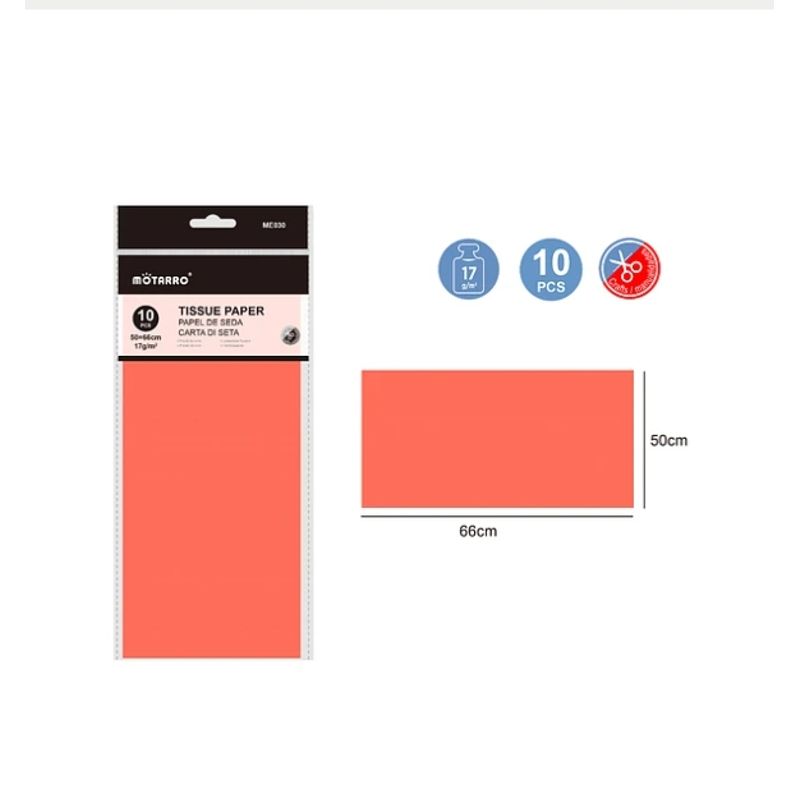 GENERICO - Papel De Seda Sandía 10 Pcs Papeleria