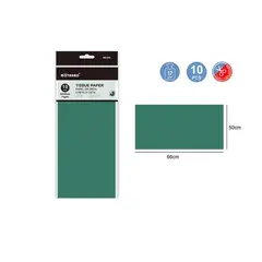 GENERICO - Papel De Seda Verde 10 Pcs Papeleria
