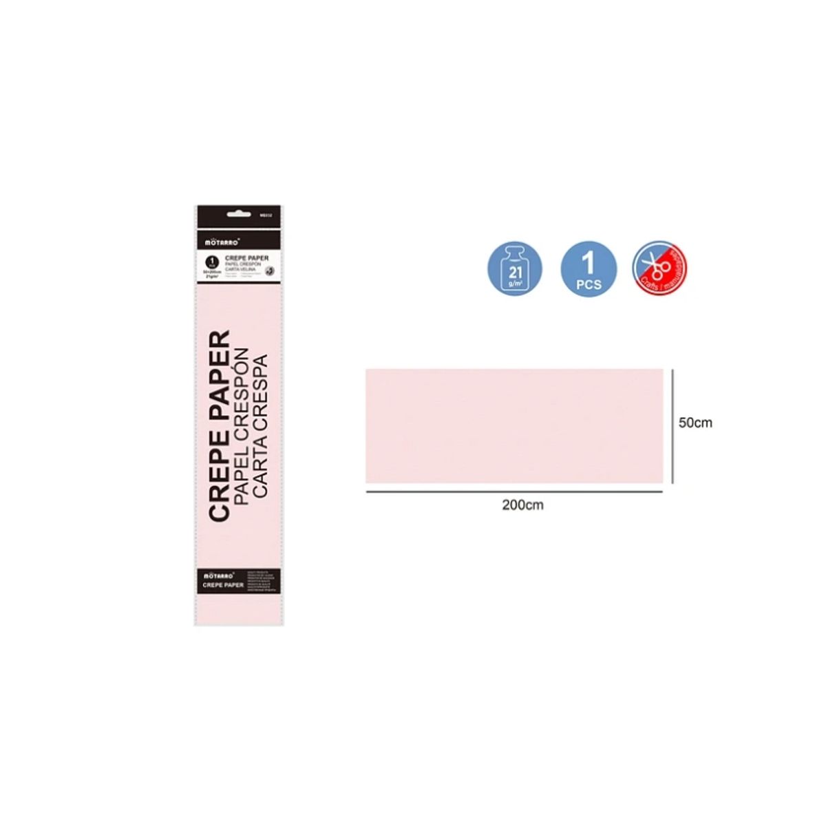 GENERICO - Papel Crepe Color Nude 200X50 Cm Papeleria