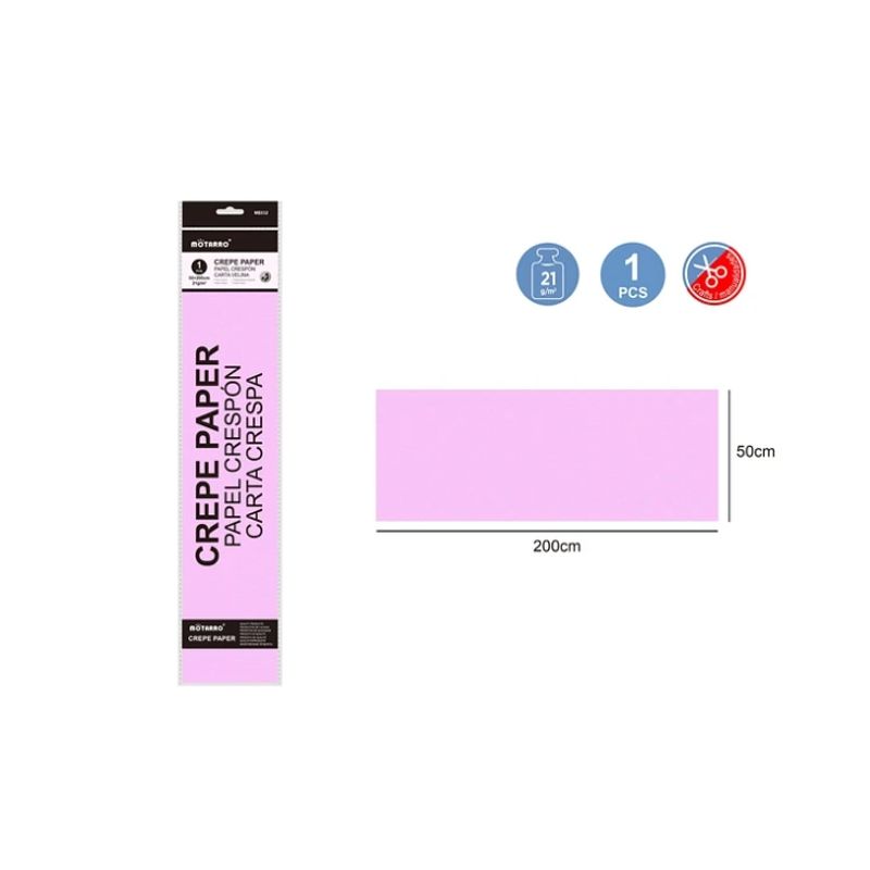 GENERICO - Papel Crepe Rosado Claro 200X50 Cm Papeleria