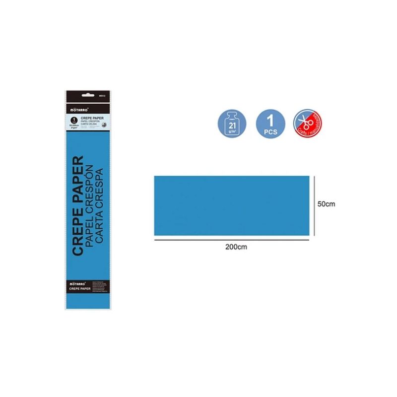 GENERICO - Papel Crepé Lago Azul 21G Papeleria