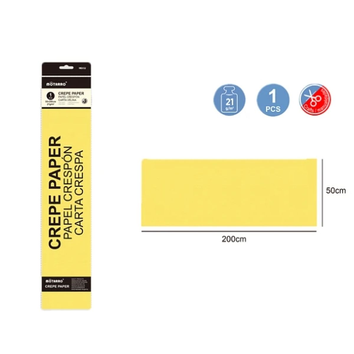 GENERICO - Papel Crespon Amarillo 21G Papeleria