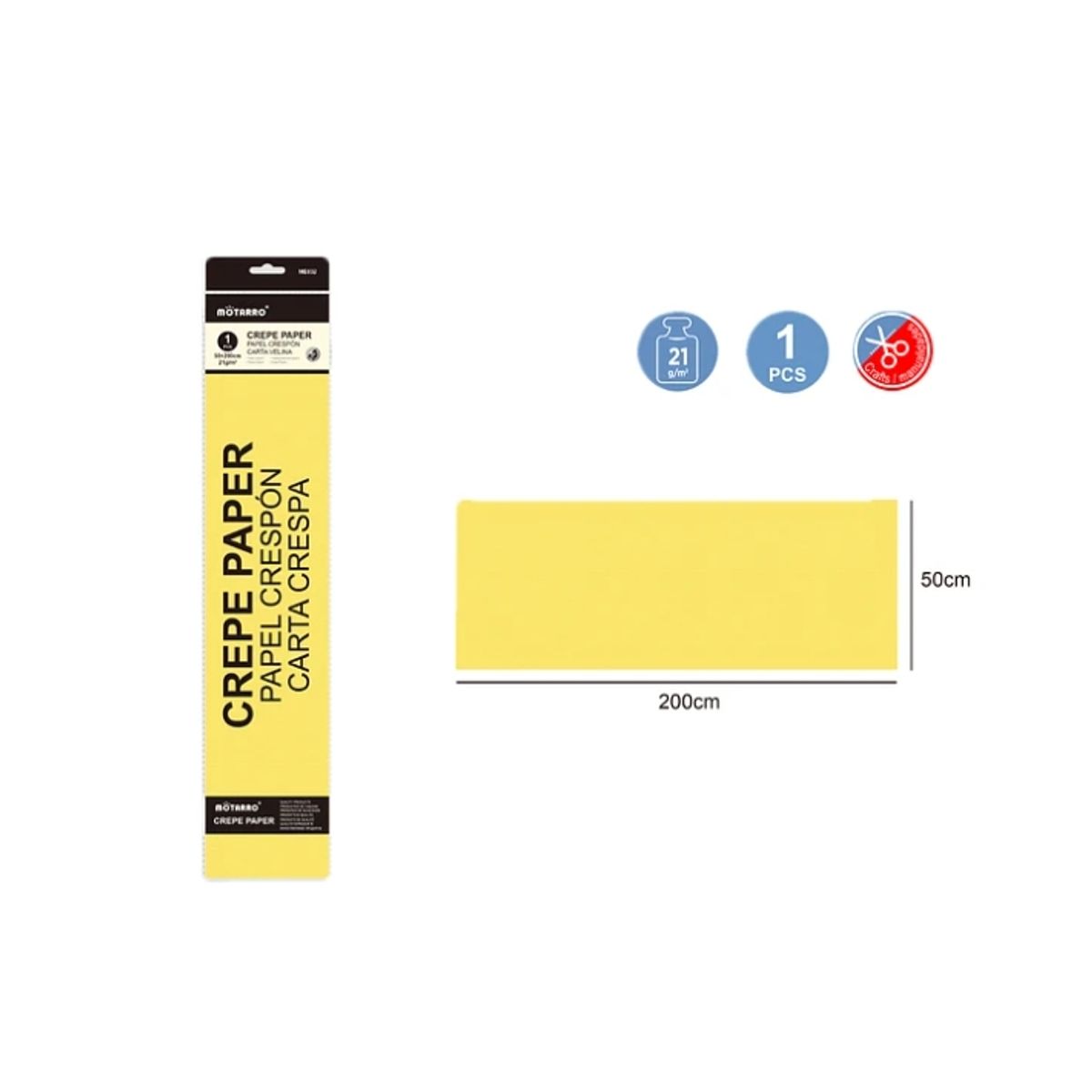 GENERICO - Papel Crespon Amarillo 21G Papeleria