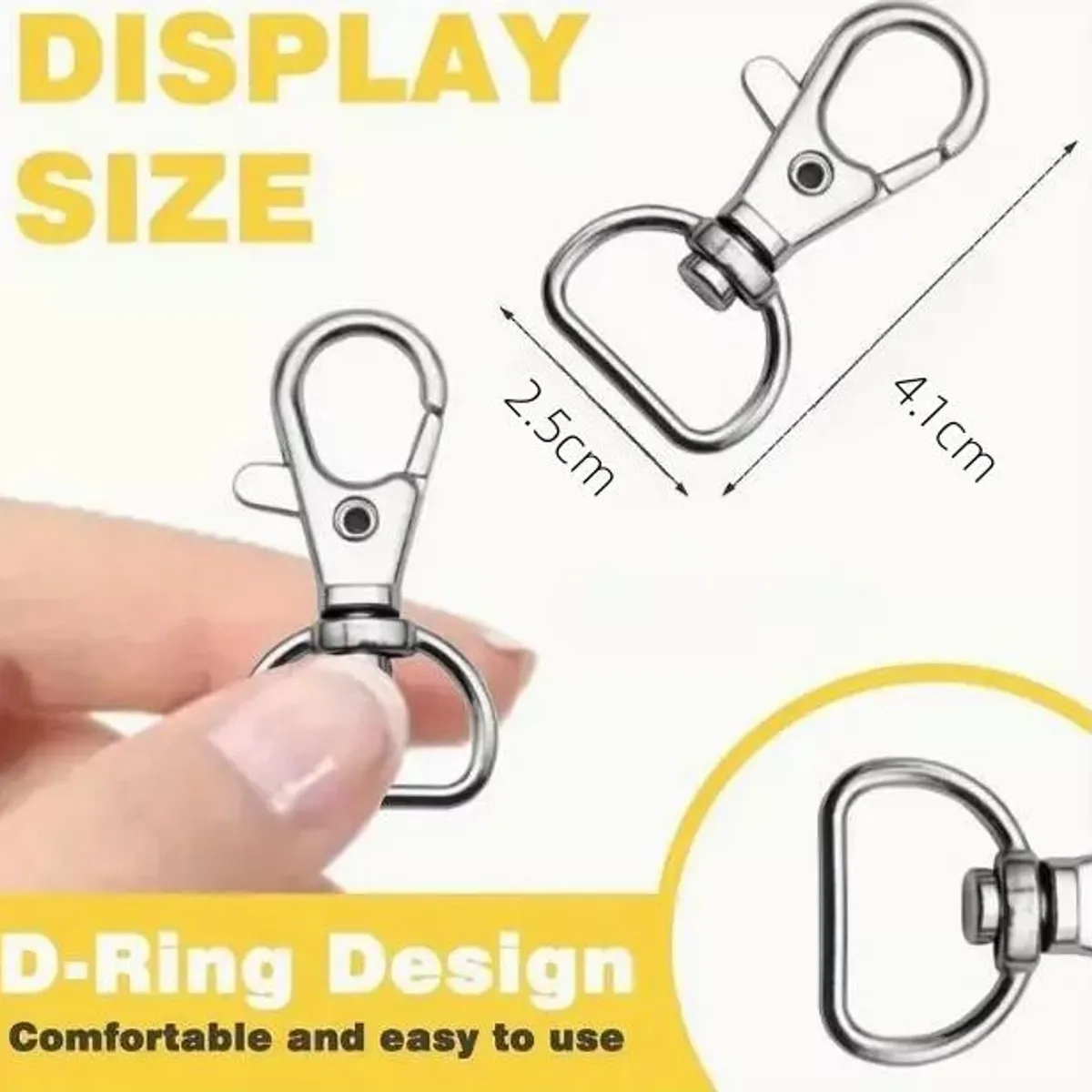 KUANGYE - Mosquetón Llaveros 100 Unidades De 2,5 Cm