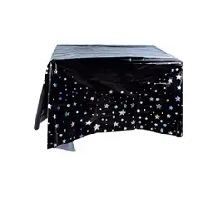 GENERICO - Mantel Negro Tornasol Con Estrellas 137X274Cm