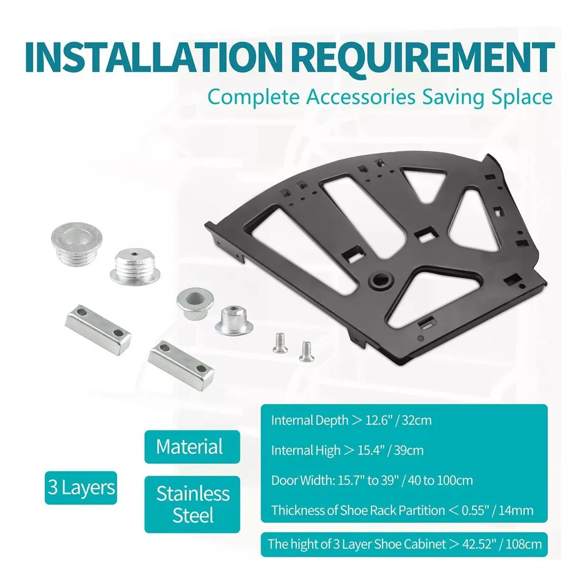 KUANGYE - Bisagras Soportes Para Mueble Zapatero De 3 Filas