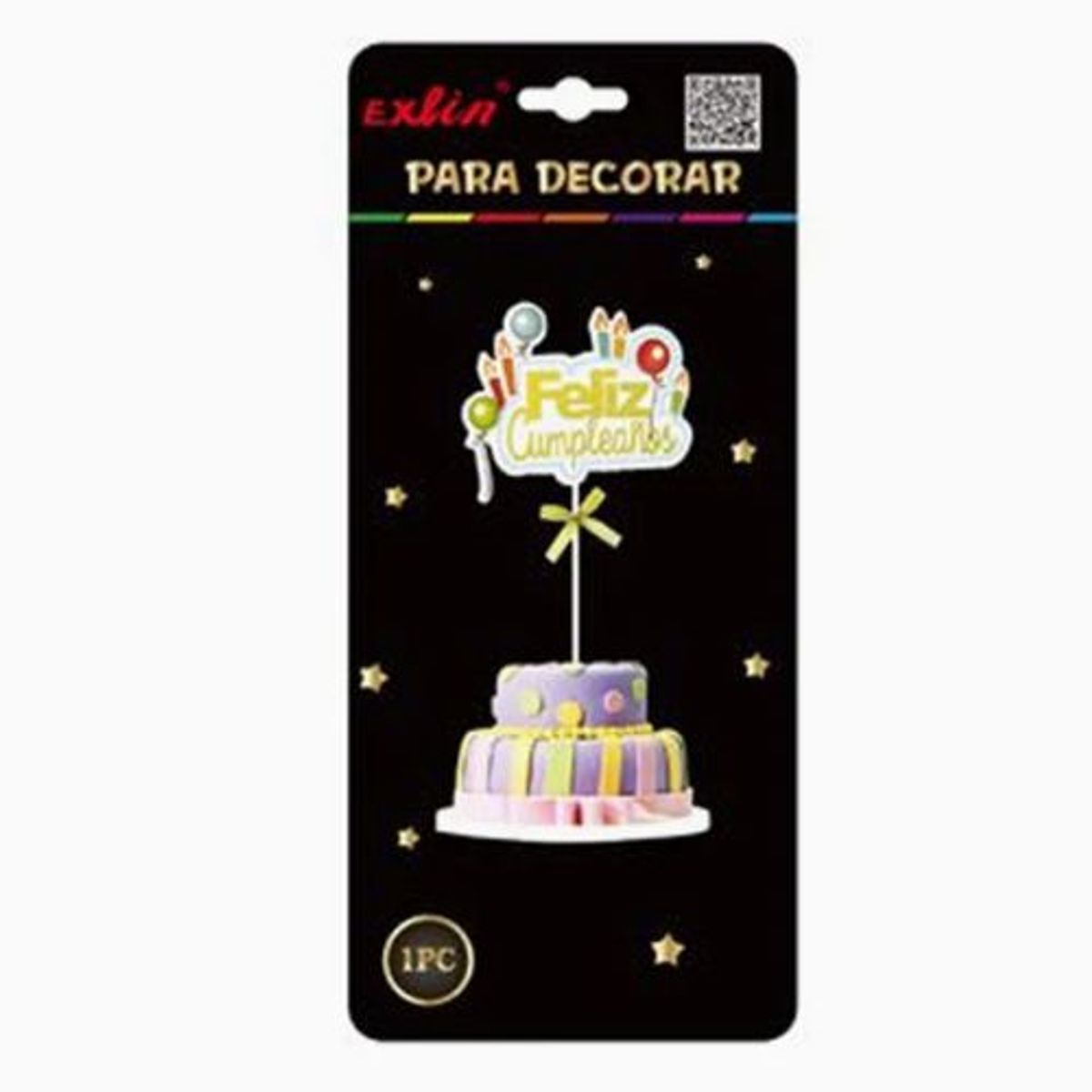 GENERICO - Adorno Feliz Cumpleaños Pasteles Amarillo